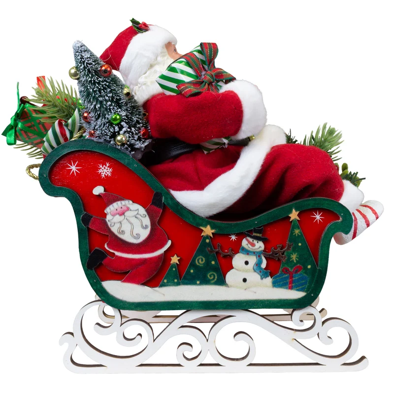 Weihnachtsmann im Schlitten 28cm