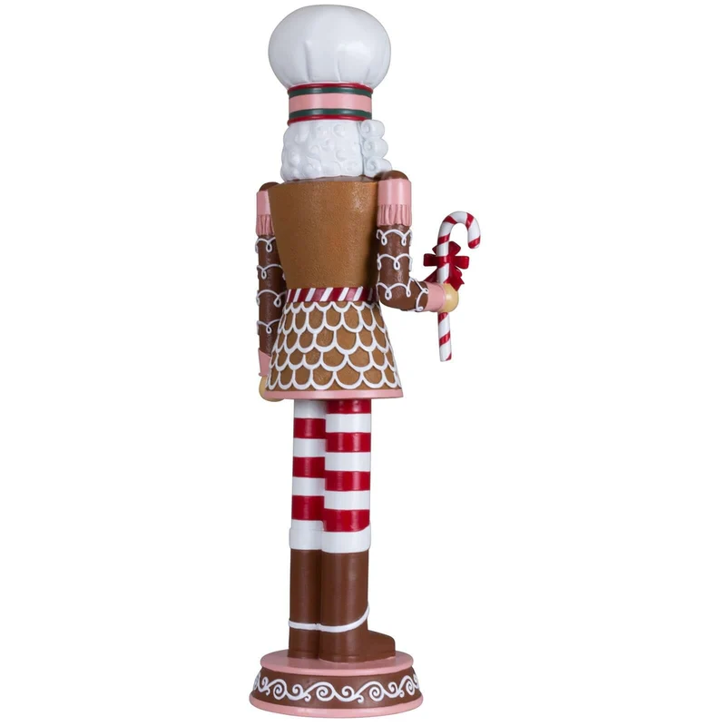 Dekorativer Nussknacker 45cm in braun-pink-rot-weiss / Candy Christmas