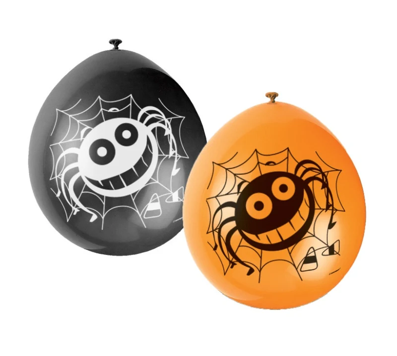 Halloween-Spinnen-Latexballons, 23 cm, 10 Stück