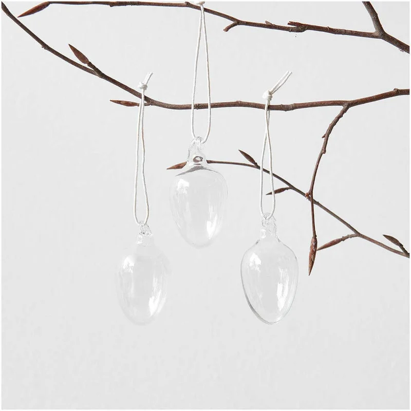 Rico Design Glas Eier klar, 4 Stück