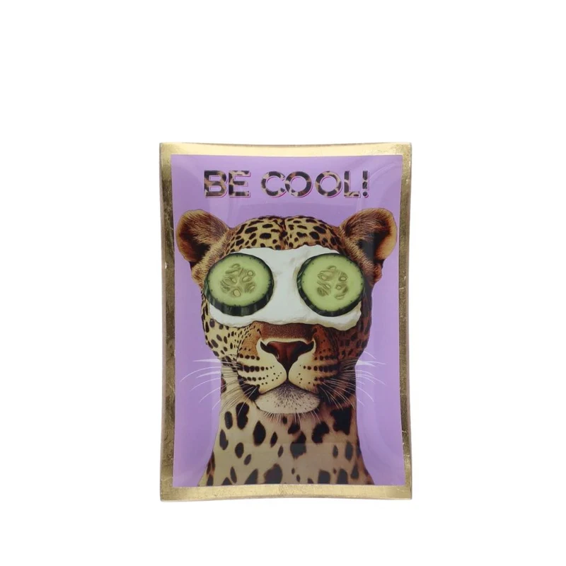 Love Plates, Glasteller M, Motiv: Be Cool, lila
