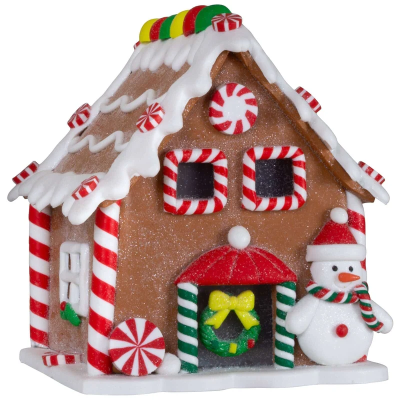 LED Lebkuchenhaus 13cm braun