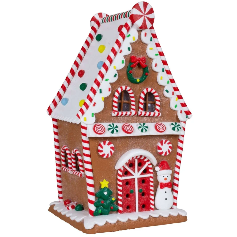 LED Lebkuchenhaus 29cm braun