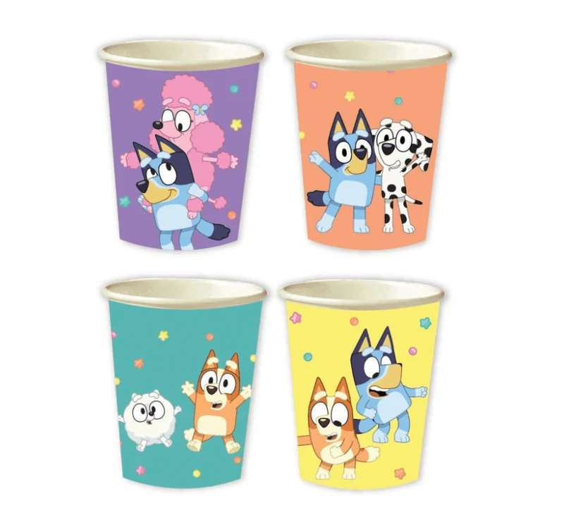 Bluey Papierbecher 266 ml, 8 Stück
