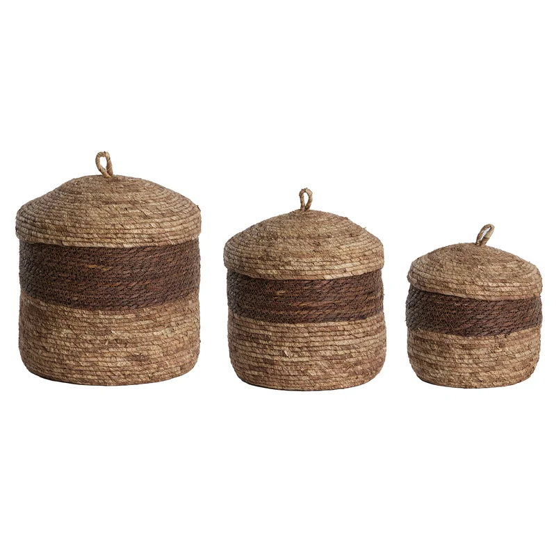 Korb KENMARE 3er-Set mit Deckel max Ø34x36 cm versch. Farben