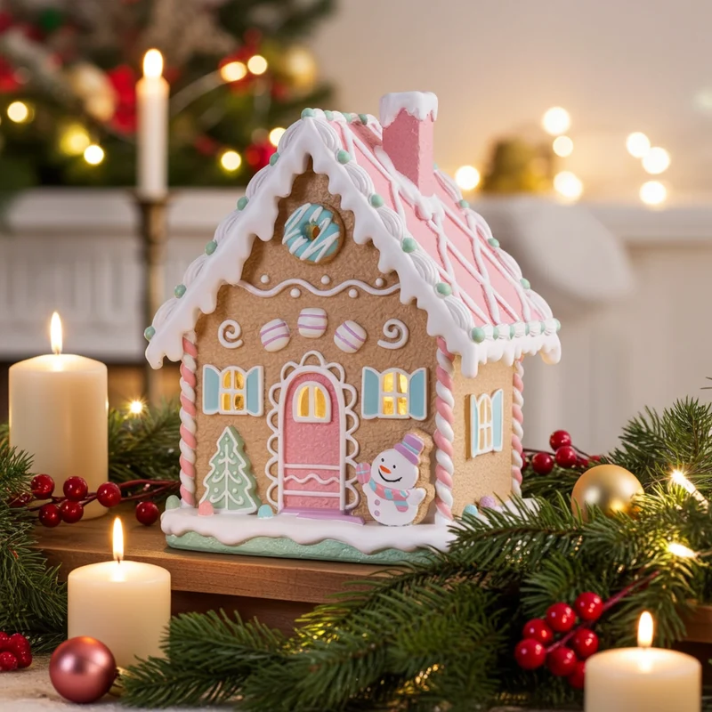 LED Lebkuchenhaus 26cm bunt