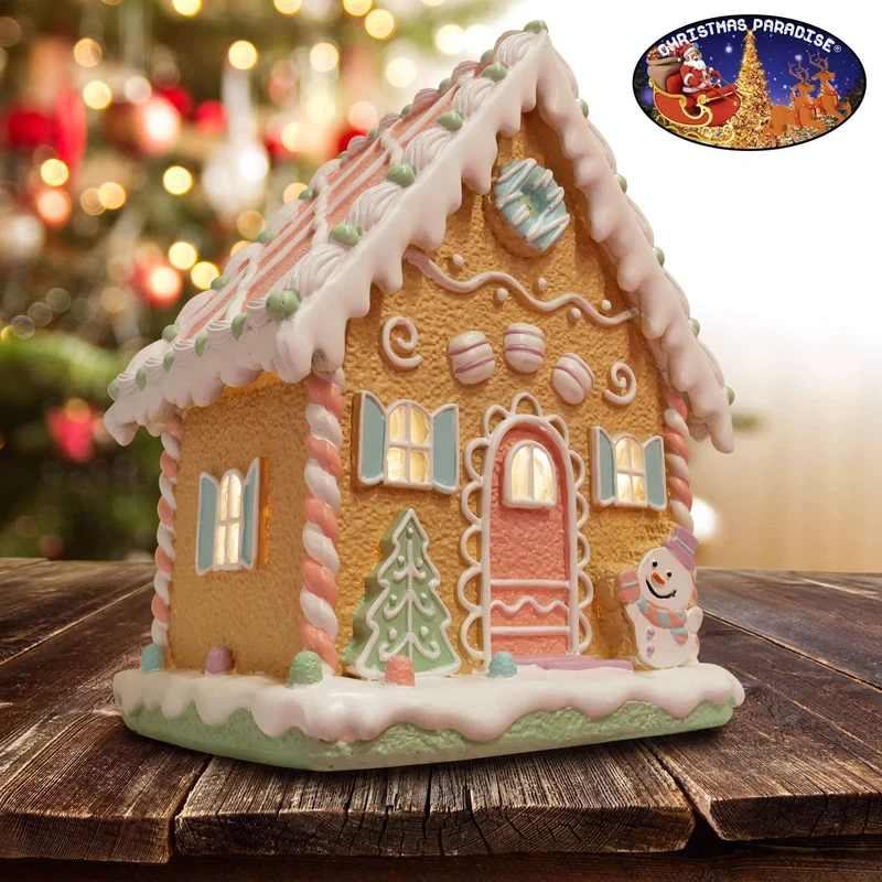 LED Lebkuchenhaus 26cm bunt