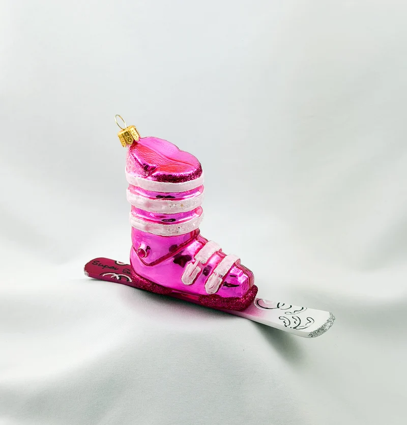Ski-Schuh in Pink mit Ski