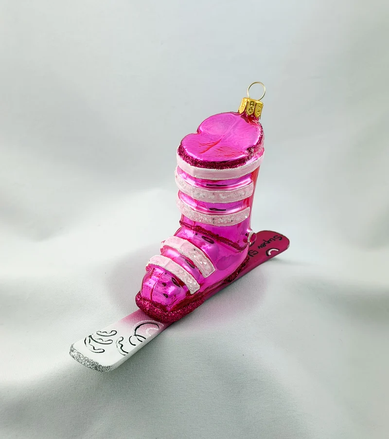 Ski-Schuh in Pink mit Ski