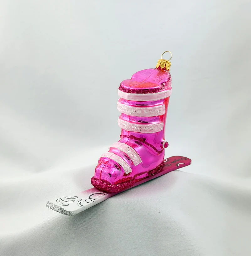 Ski-Schuh in Pink mit Ski