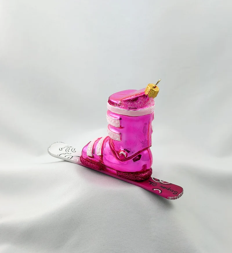 Ski-Schuh in Pink mit Ski