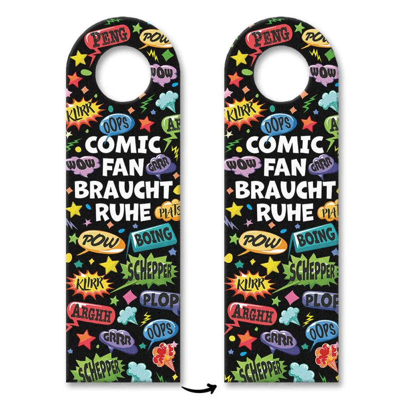 Comic Türhänger mit Spruch: Comic-Fan braucht Ruhe