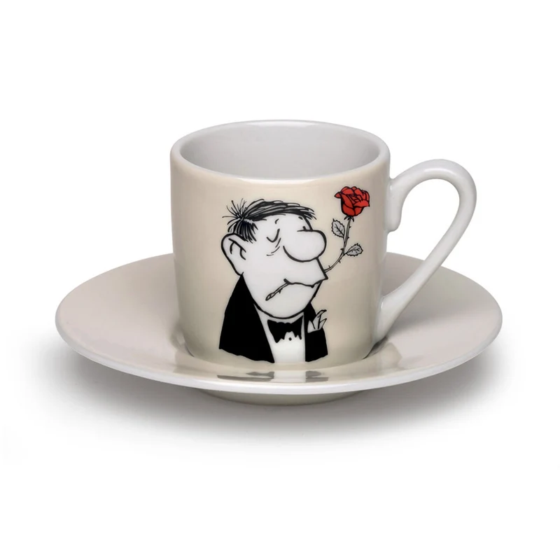 4 Espressostassen mit Künstlermotiven im Set