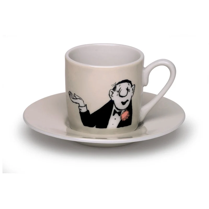 4 Espressostassen mit Künstlermotiven im Set