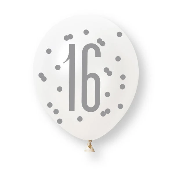 16 Jahre Ballons 30 cm 6 Stück