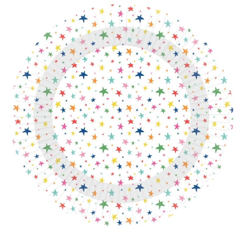 Bunte Sternchen-Teller, 23 cm, 8 Stück