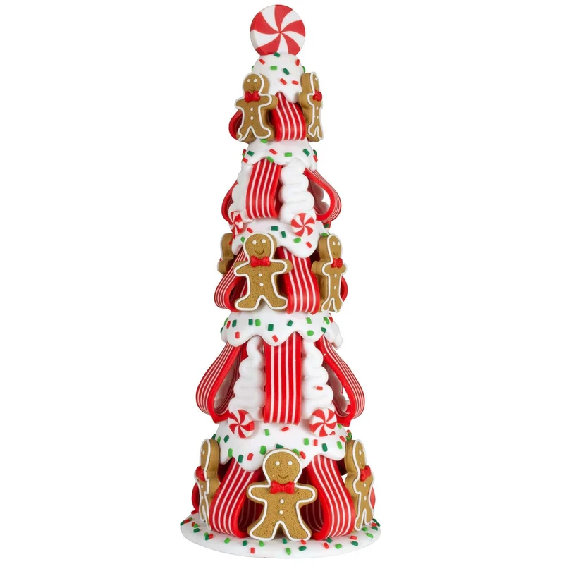 Lebkuchenbaum 30cm braun-weiß-rot