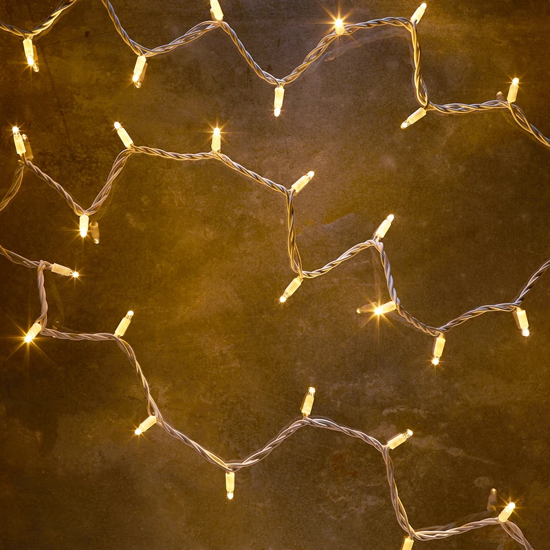 Pro Connect 40m 400er LED Lichterkette warmweiß koppelbar weißes Kabel IP67