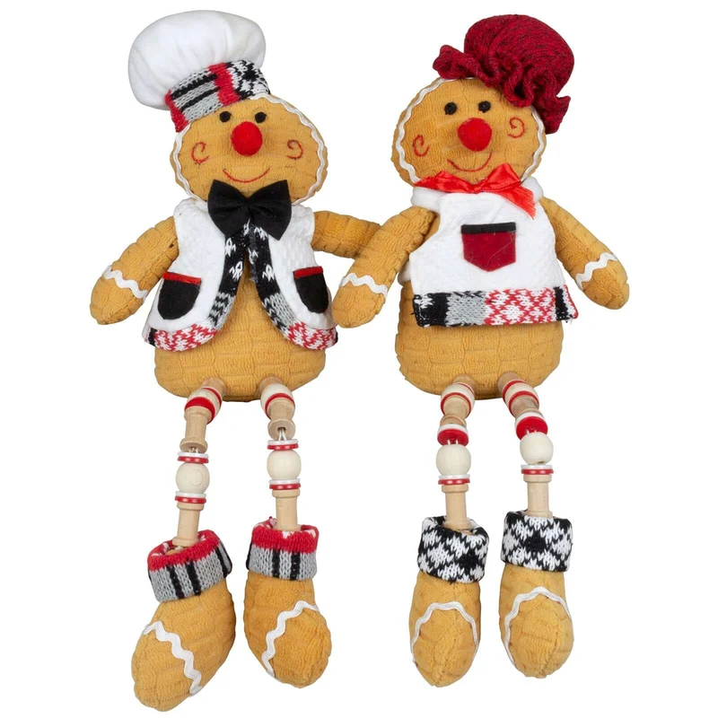 Lebkuchenmann 18cm (36cm) Kantenhocker, Pärchen, 2 Stück
