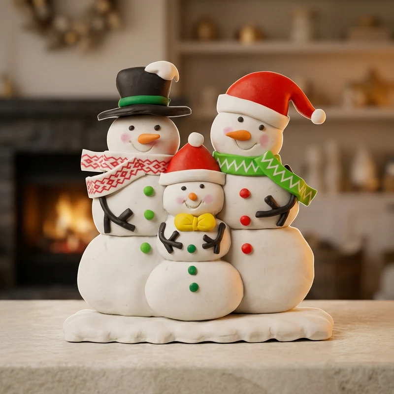 Schneemann Familie 14cm