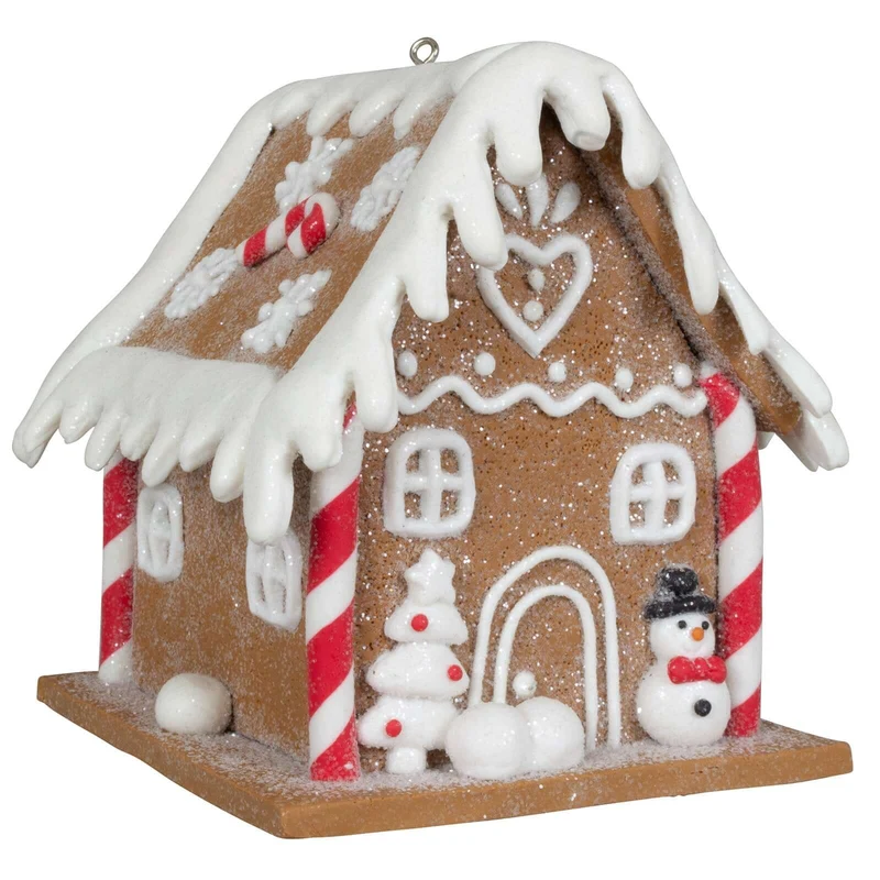 Lebkuchenhaus 11cm braun-weiß