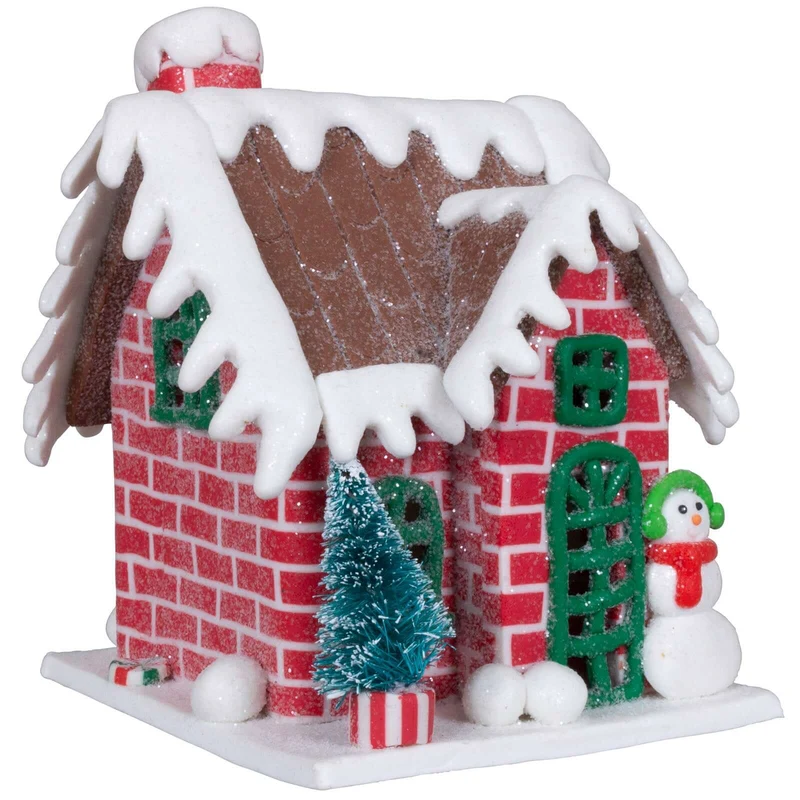 Lebkuchenhaus 12cm rot-braun