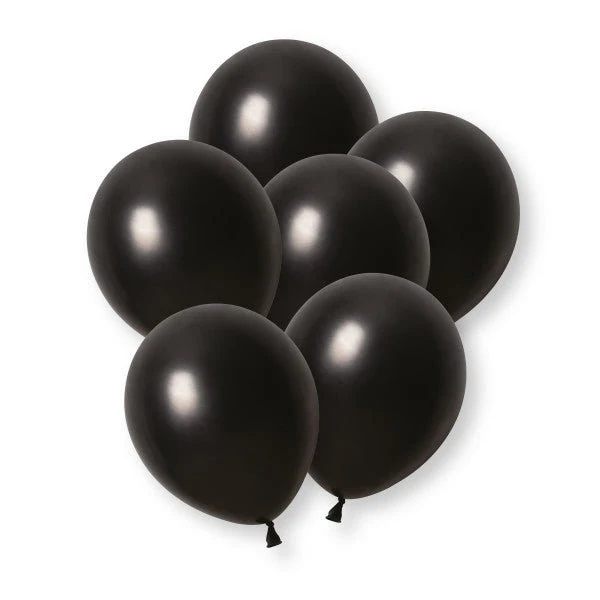 Schwarze Perlenballons 30 cm, 8 Stück