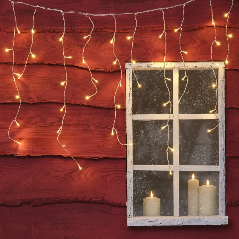 Essential Connect Kopplelbare Eiszapfen‑Lichterkette mit 100 LEDs 2m Länge