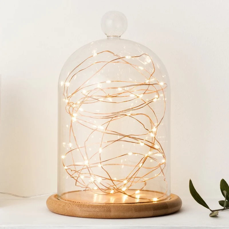 100er LED Mikro Lichterkette auf Kupferdraht warmweiß