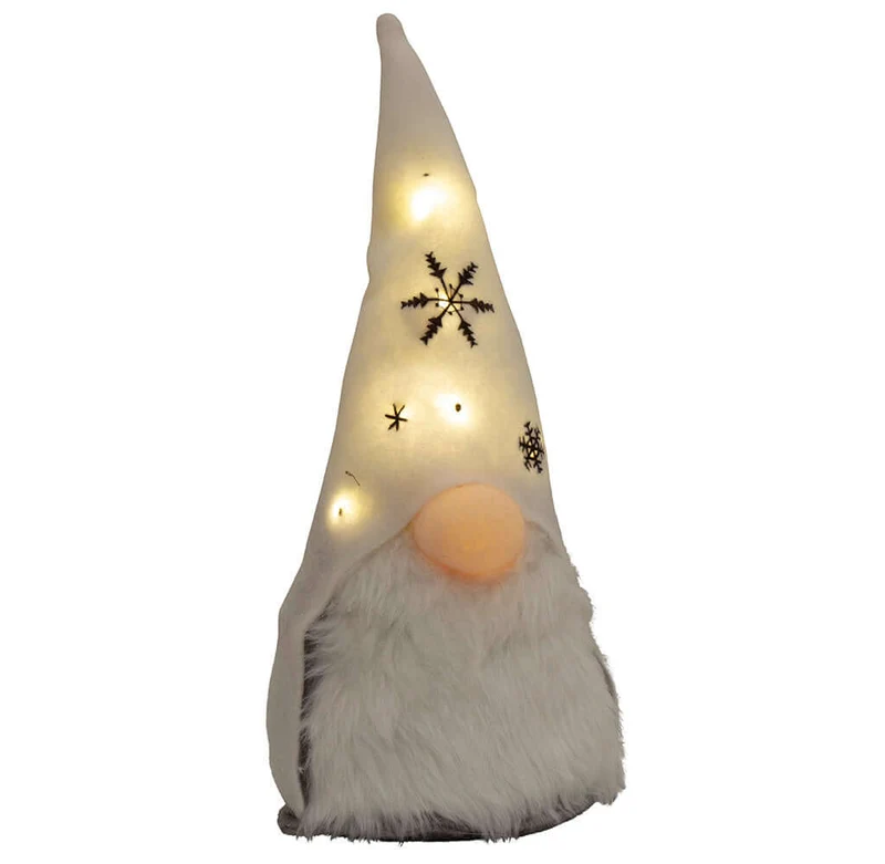 Wichtel mit LED 22cm (37cm) sitzend, 2 Stück