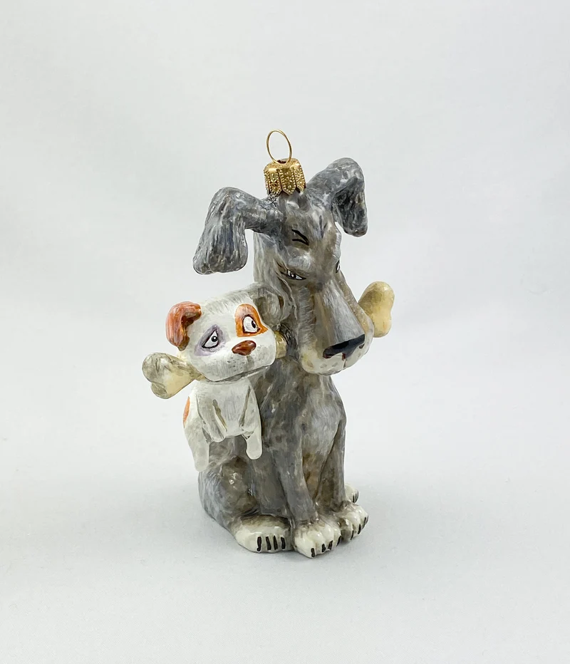 Wer bekommt den Knochen, zwei Hunde AtlasArt