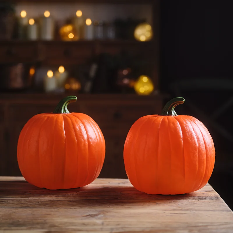 2er-Set Animierte Halloween-Kürbisse mit Sound- & Lichteffekten