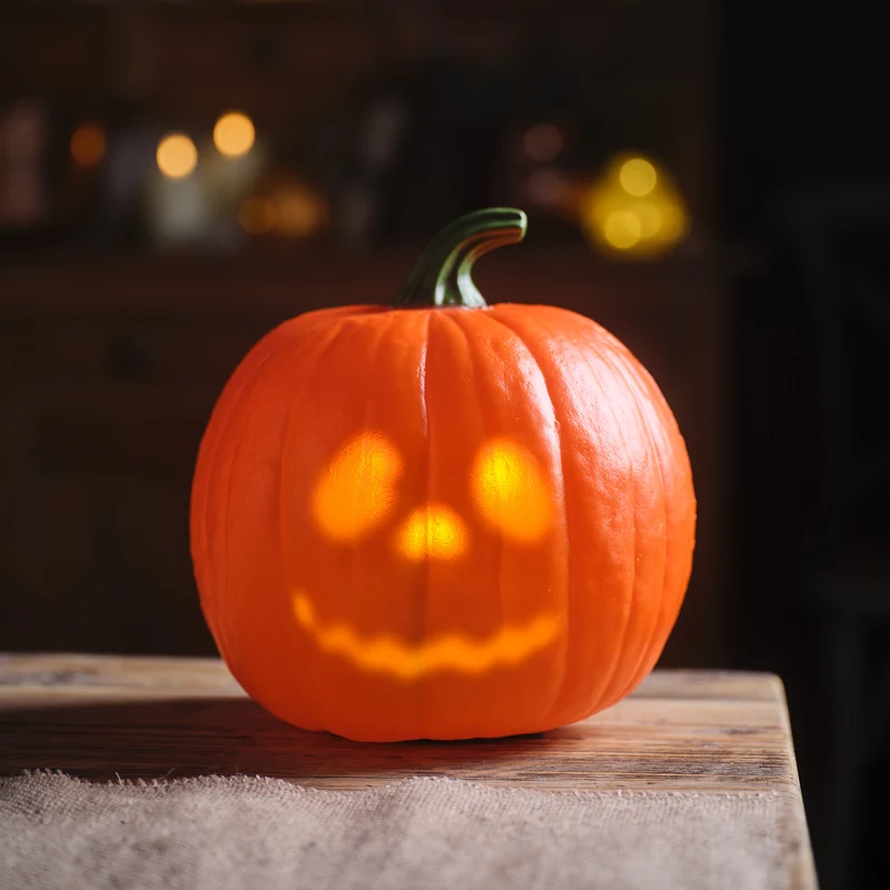 2er-Set Animierte Halloween-Kürbisse mit Sound- & Lichteffekten