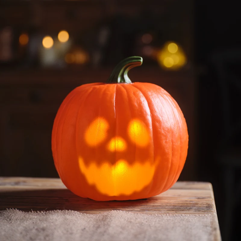 2er-Set Animierte Halloween-Kürbisse mit Sound- & Lichteffekten