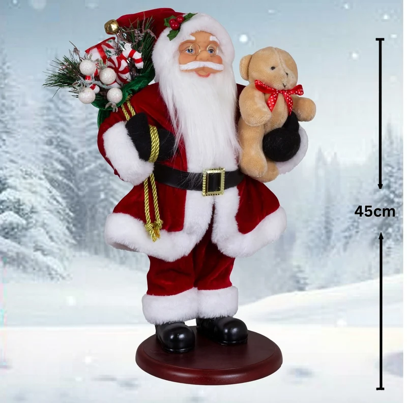 Weihnachtsmann 45cm Sander auf Podest
