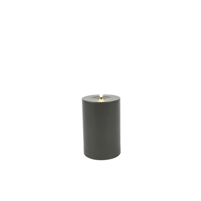 Stumpenkerze LED PATIO S, grau