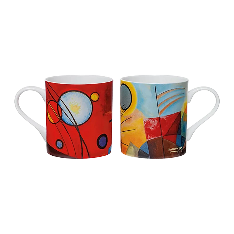 2 Becher "Schweres Rot" und "Gelb - Rot - Blau" im Set