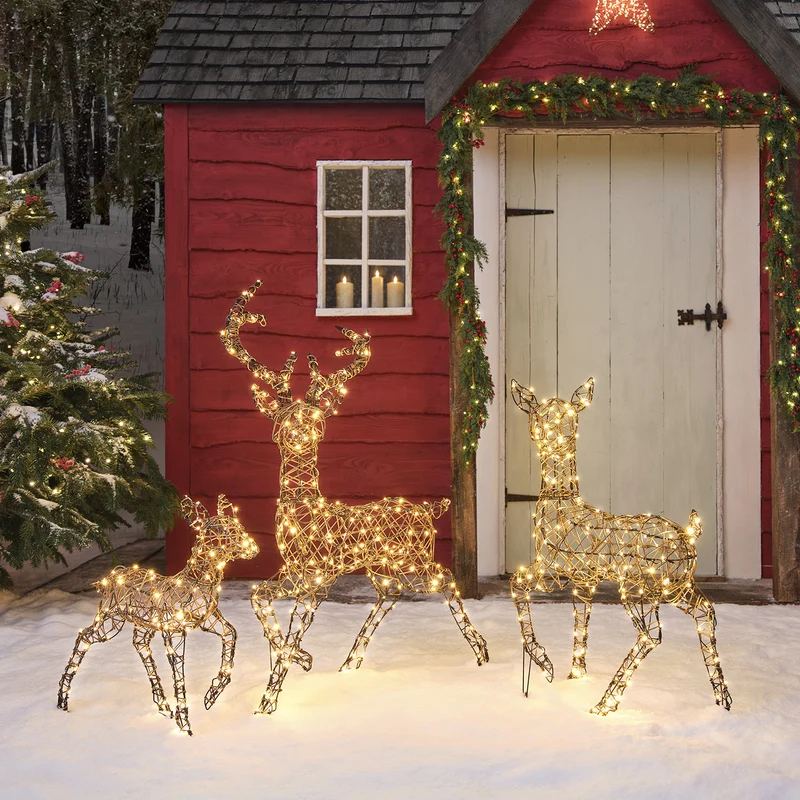 3er Set LED-Rentierfamilie L Studley