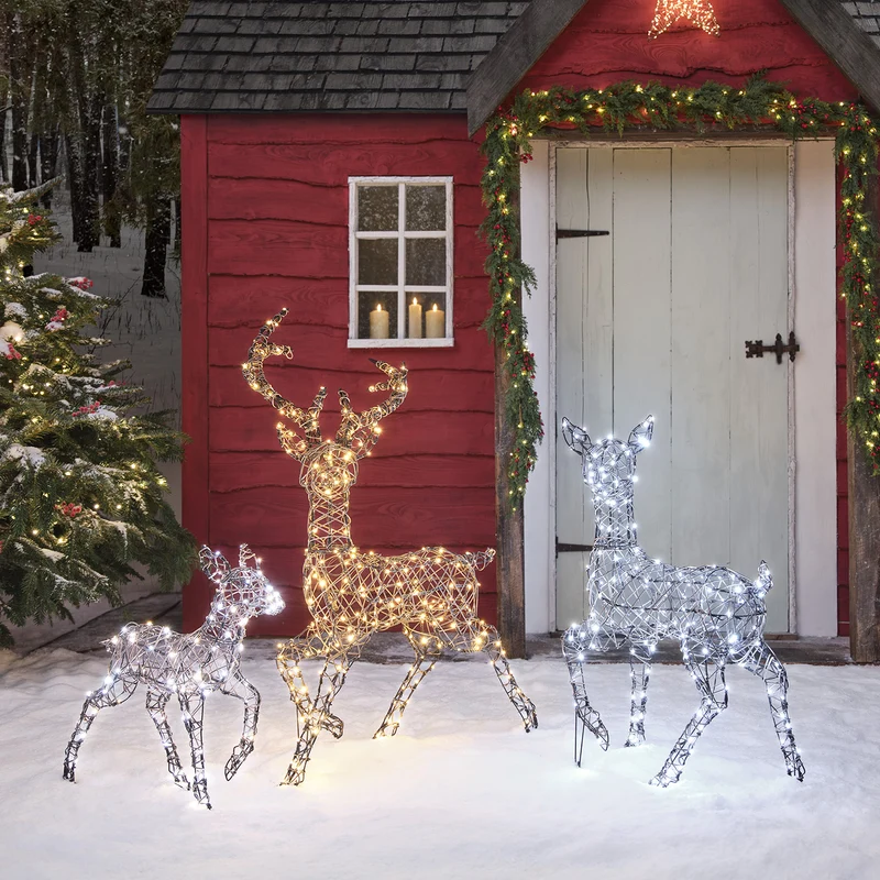 3er Set LED-Rentierfamilie L Studley