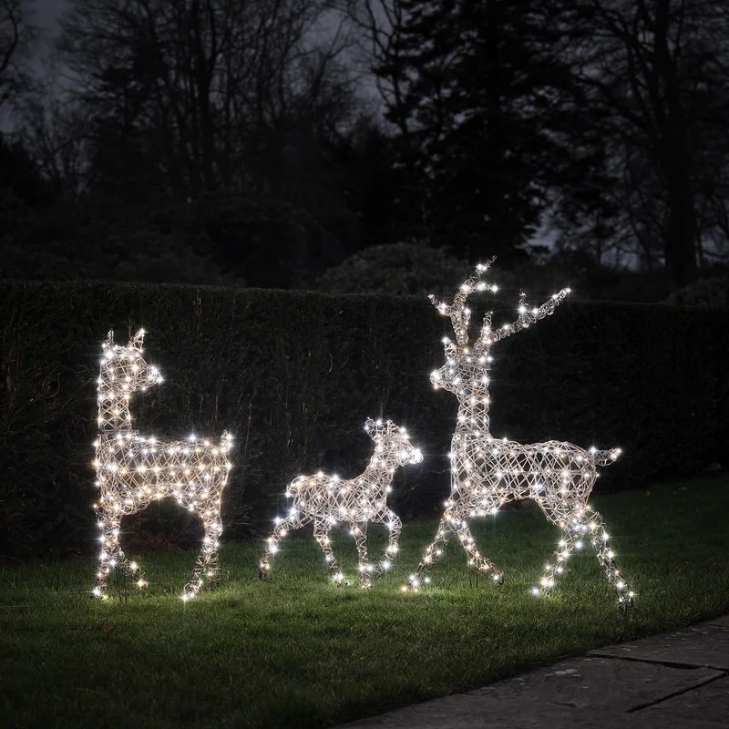 3er Set LED-Rentierfamilie L Studley