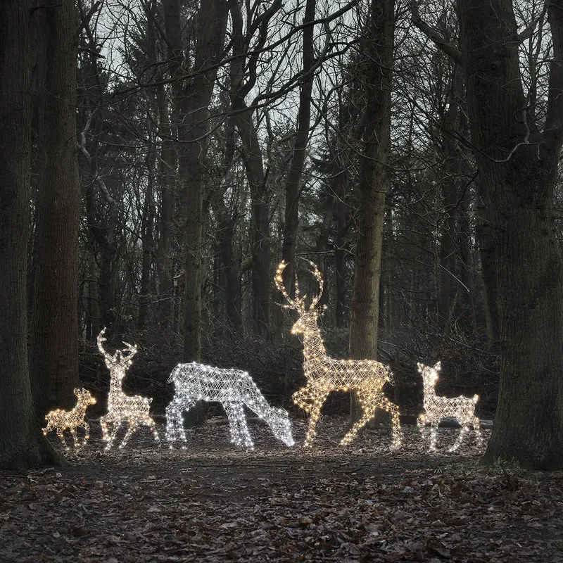 5er Set LED-Rentierfamilie XL Studley