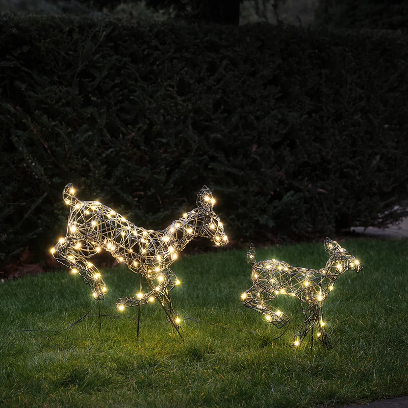 3er Set springende LED-Rentierfamilie M Harlow