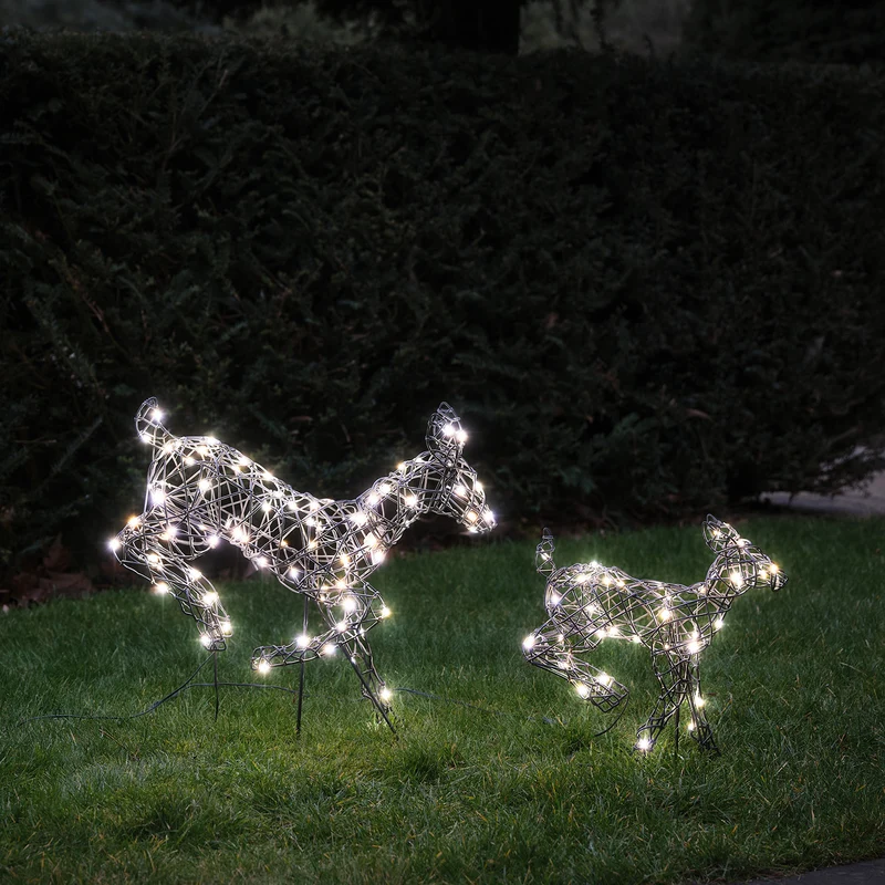 3er Set springende LED-Rentierfamilie M Harlow