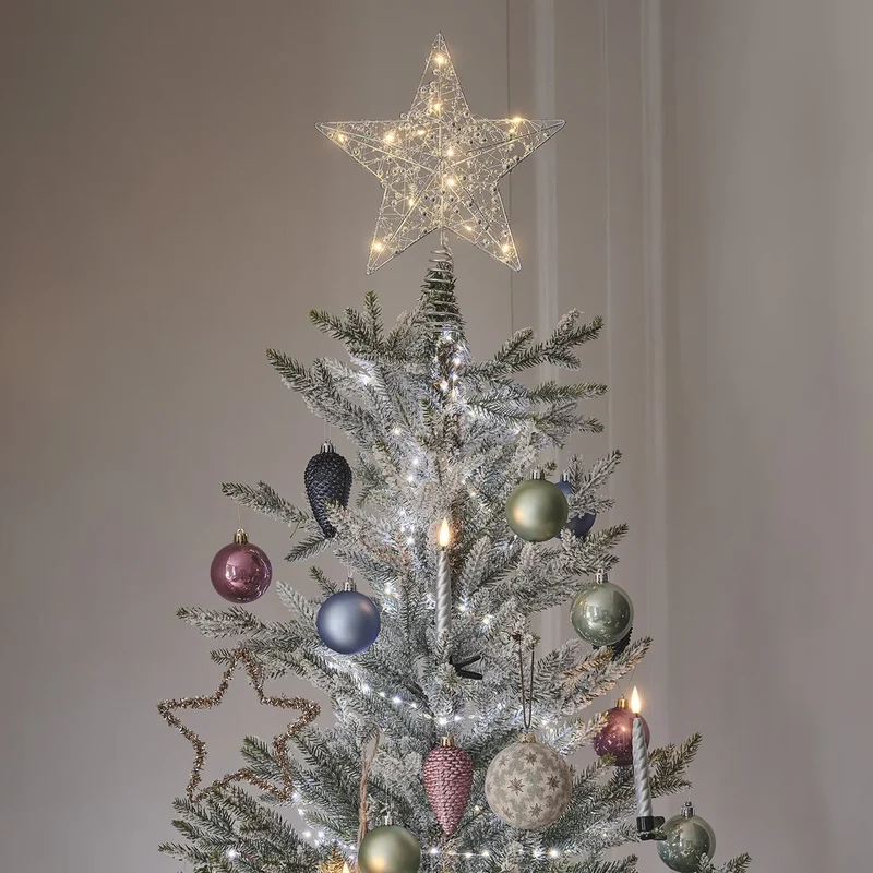 10er Set TruGlow® Weihnachtsbaumkerzen Silber