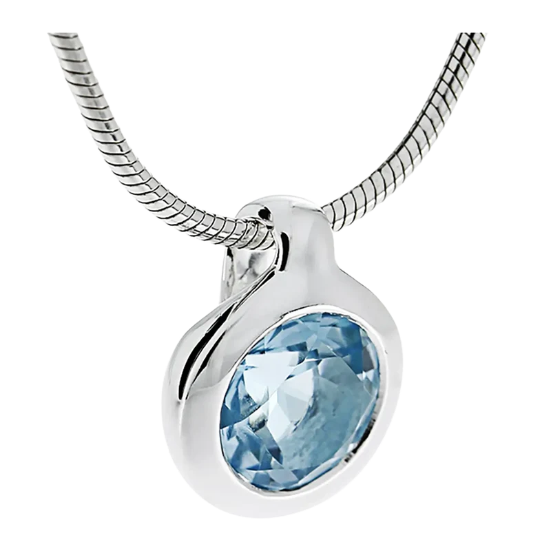 Kettenanhänger Silber mit Sky Blue Topas