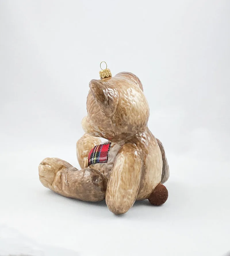 Brauner Teddybär mit Stoff-Flicken AtlasArt