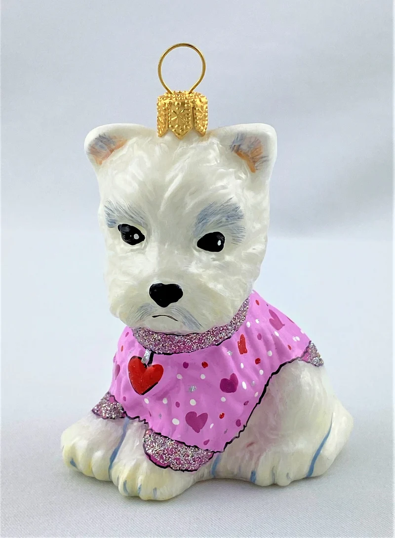 West Highland White Terrier im Herzlipullover, KOMOZJA MOSTOWSKI