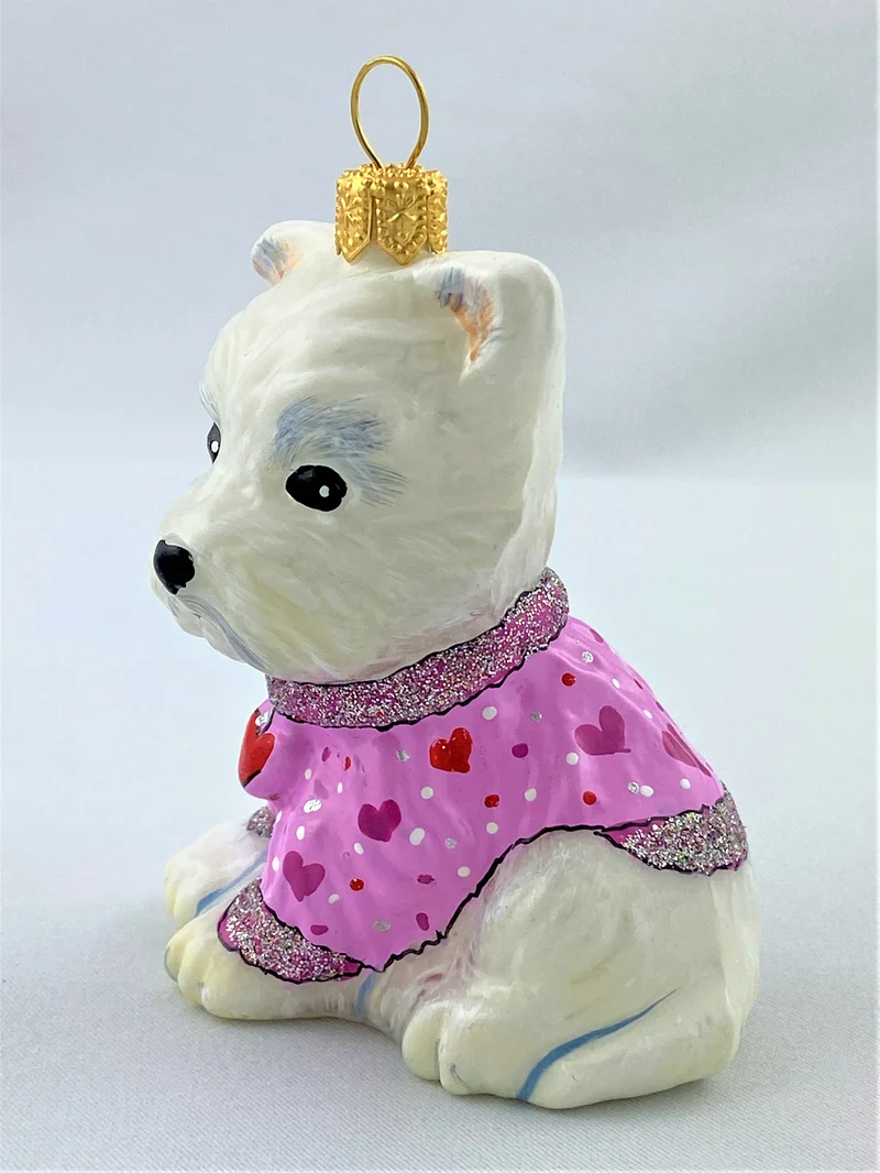 West Highland White Terrier im Herzlipullover, KOMOZJA MOSTOWSKI