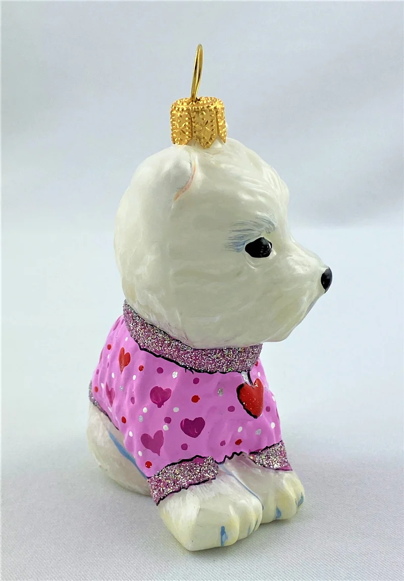 West Highland White Terrier im Herzlipullover, KOMOZJA MOSTOWSKI