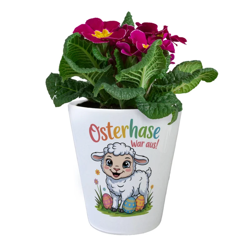 Osterlamm Blumentopf - Osterhase war aus